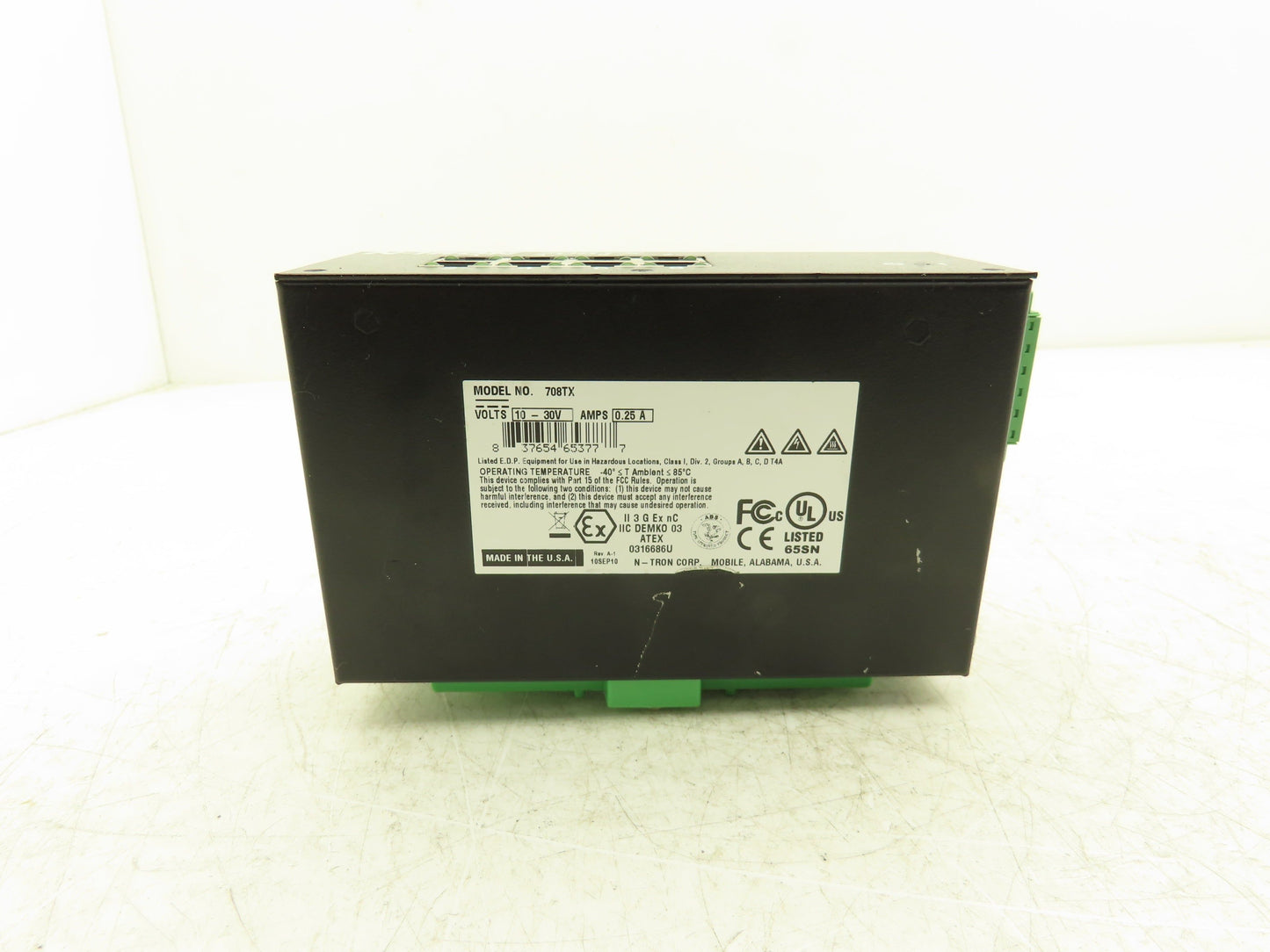 N-Tron 708TX Managed Industrial Ethernet Switch 8-Port 10/100BaseT 12/24VDC