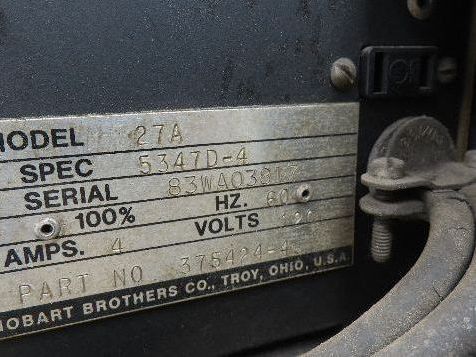 Hobart RC-301 Mig Welder 300 amp 120V Feeder 208/230/460 3PH With Cart Profax