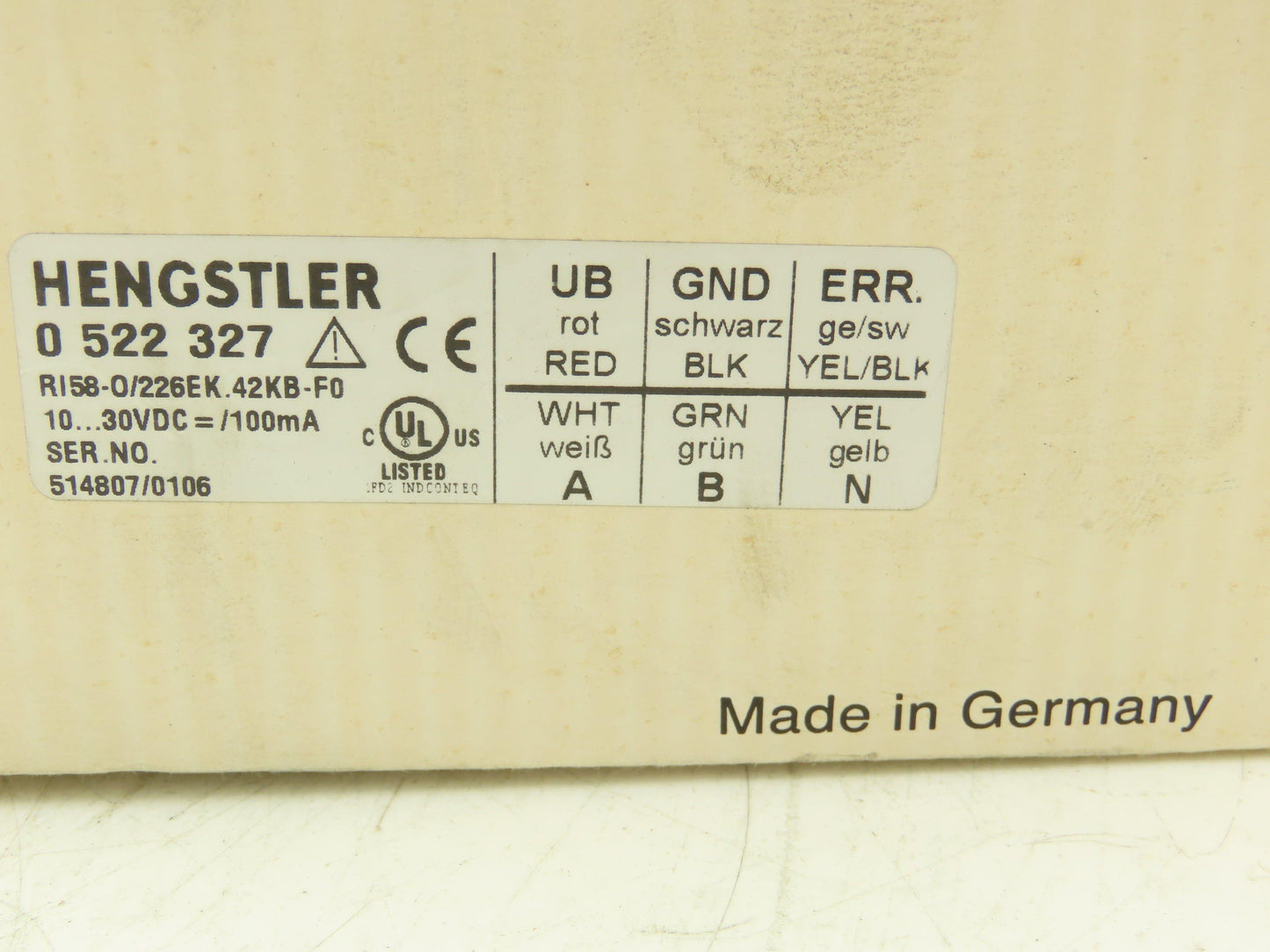 Hengstler 0 522 327 Rotary Encoder 10mm Shaft 226 Step IP64