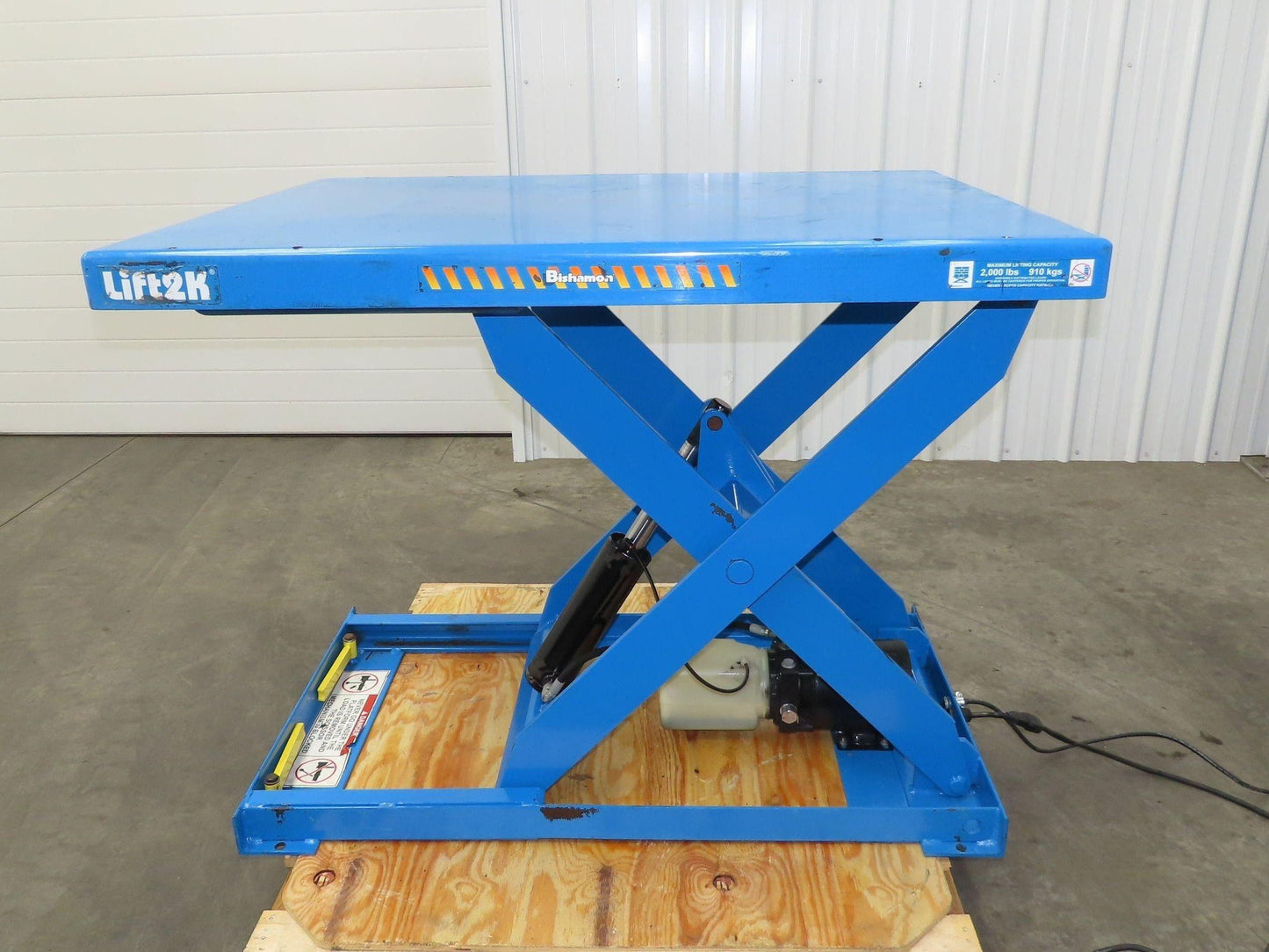 Bishamon Optimus Hydraulic Lift Table 2000lbs Lift2K 30" Travel 36x48" Top 1Ph