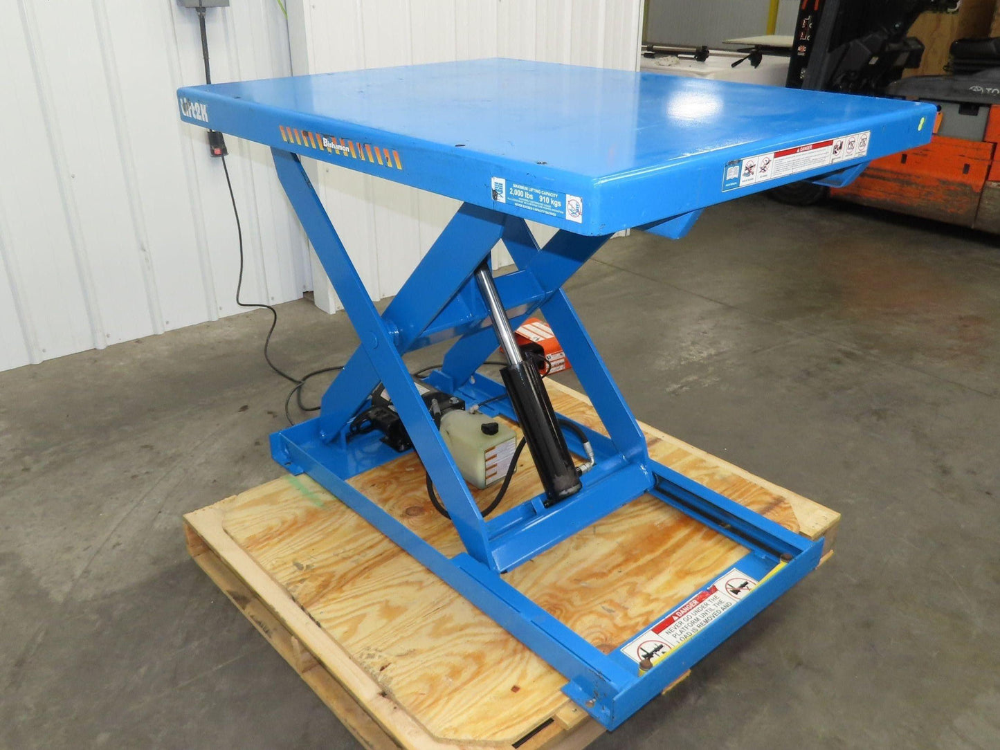 Bishamon Optimus Hydraulic Lift Table 2000lbs Lift2K 30" Travel 36x48" Top 1Ph