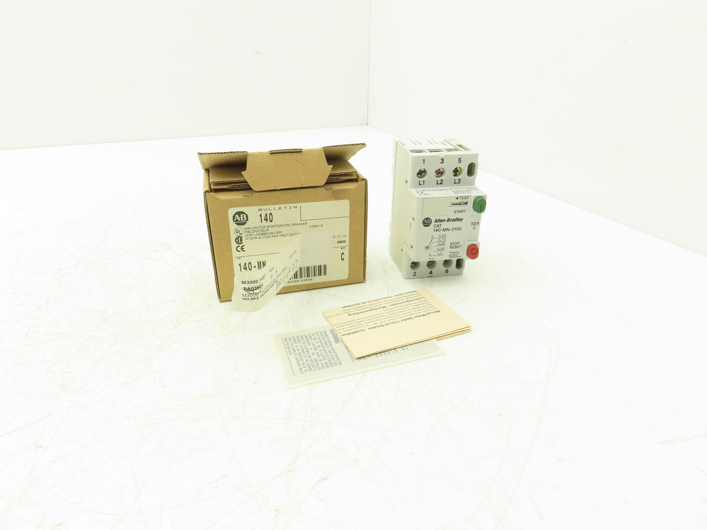Allen Bradley 140-MN-0100 Manual Motor Starter 1.5Hp 600v 3Ph 0.63-1A Ser C