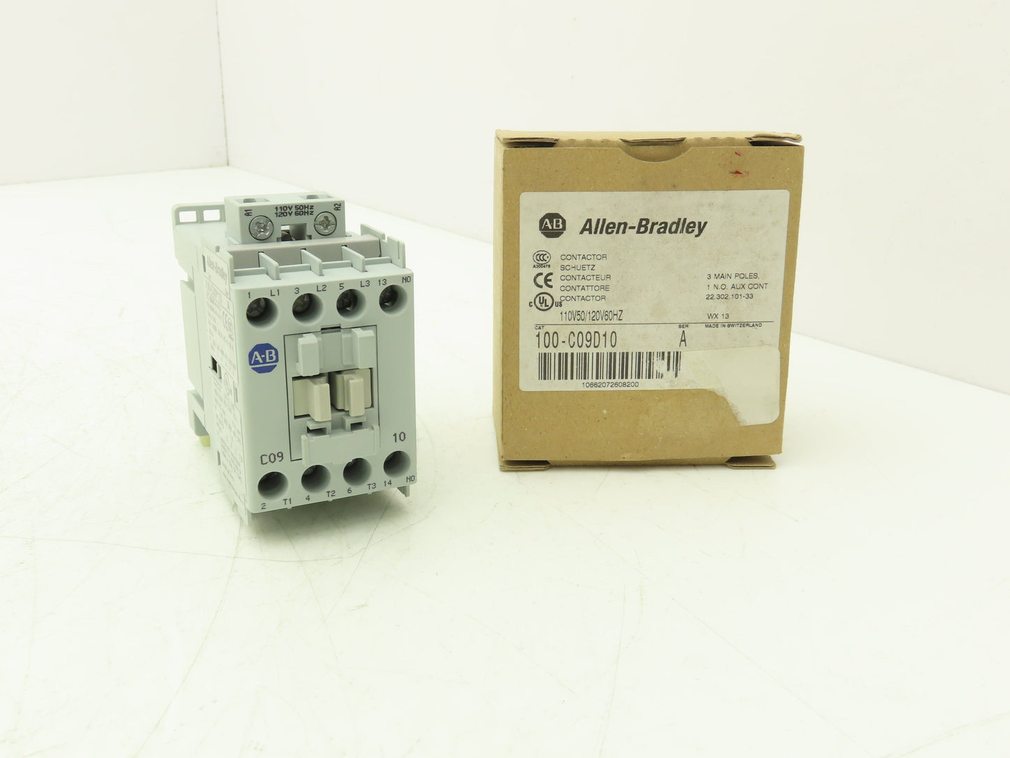 Allen Bradley 100-C09D10 Contactor 120v Coil 3-Pole 1NO 600VAC 25A 7.5Hp