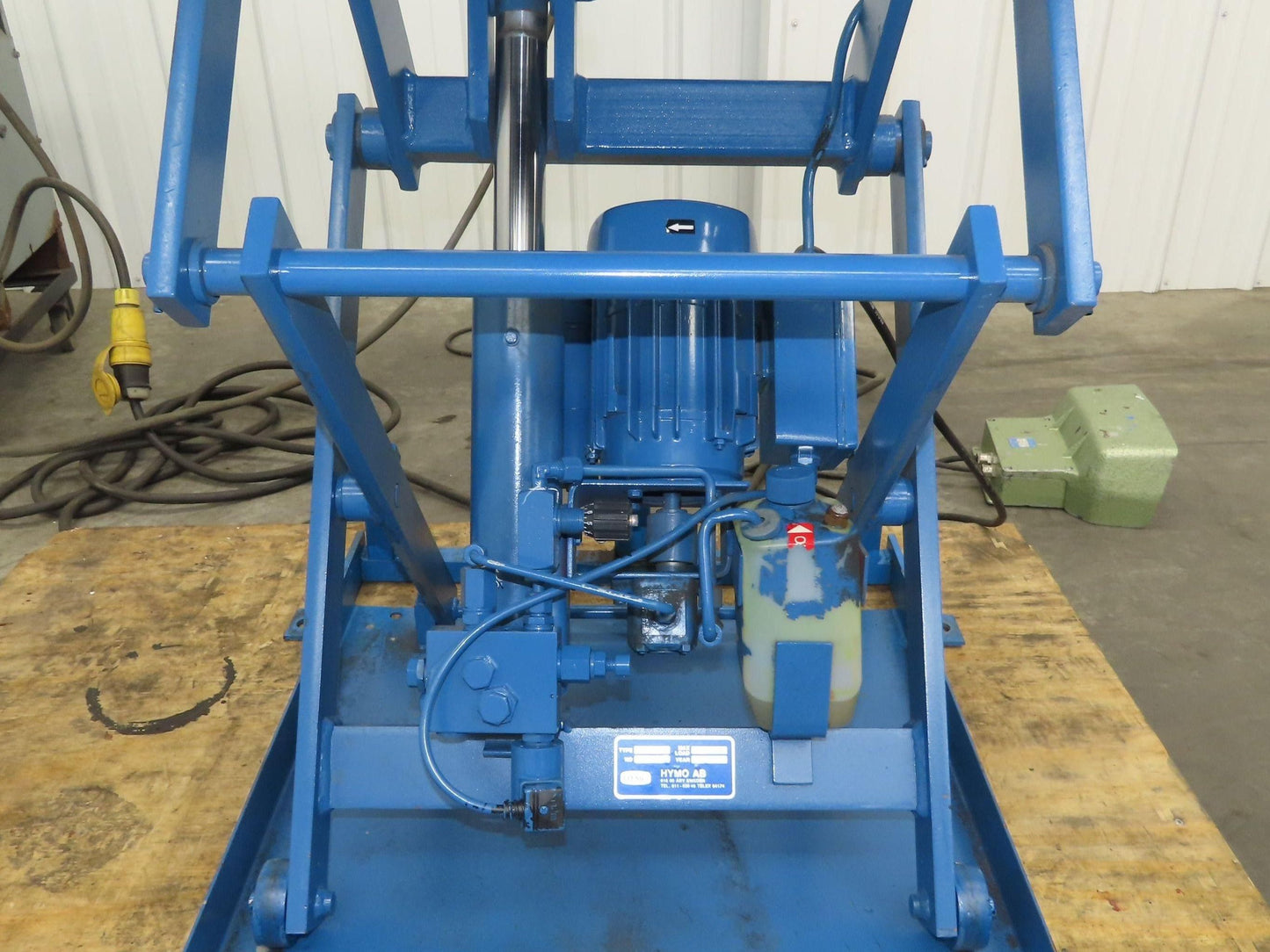 Hymo Hydraulic Scissor Lift Table 300kg 660lb 36" Travel 33x33" Swivel Top 1Ph