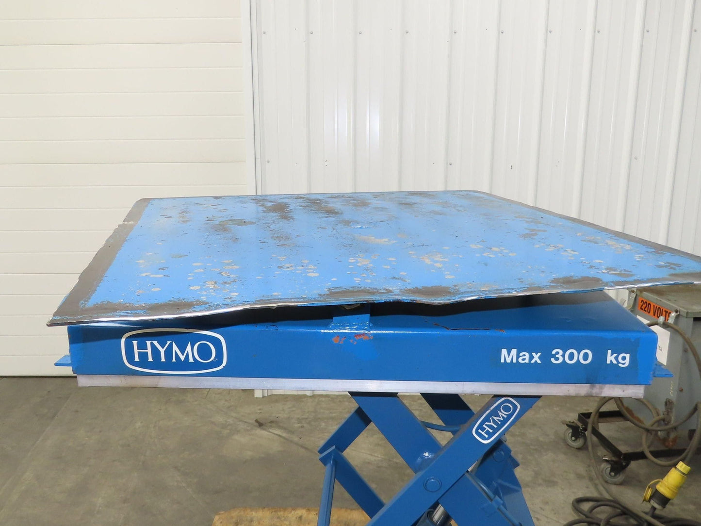 Hymo Hydraulic Scissor Lift Table 300kg 660lb 36" Travel 33x33" Swivel Top 1Ph