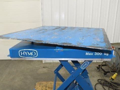 Hymo Hydraulic Scissor Lift Table 300kg 660lb 36" Travel 33x33" Swivel Top 1Ph