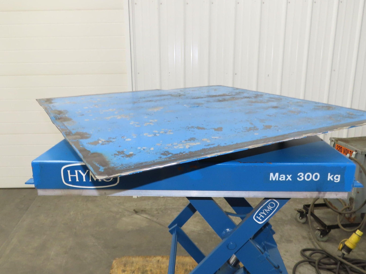 Hymo Hydraulic Scissor Lift Table 300kg 660lb 36" Travel 33x33" Swivel Top 1Ph