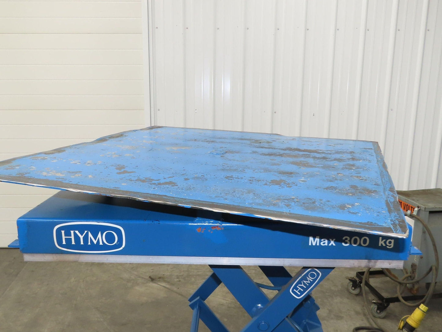 Hymo Hydraulic Scissor Lift Table 300kg 660lb 36" Travel 33x33" Swivel Top 1Ph