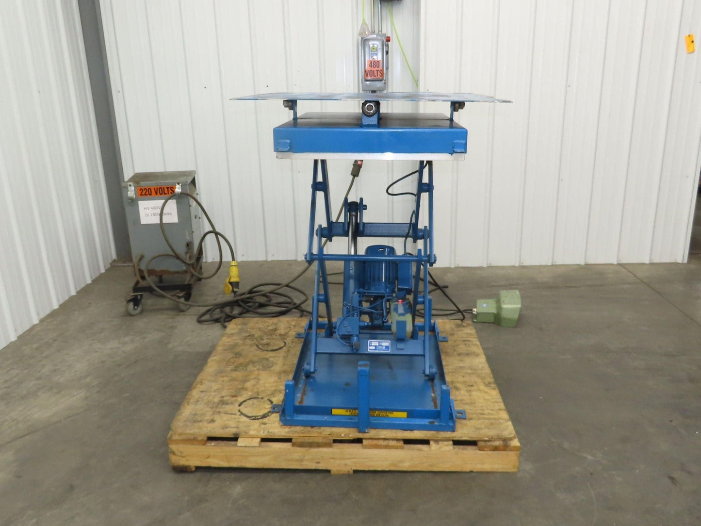 Hymo Hydraulic Scissor Lift Table 300kg 660lb 36" Travel 33x33" Swivel Top 1Ph