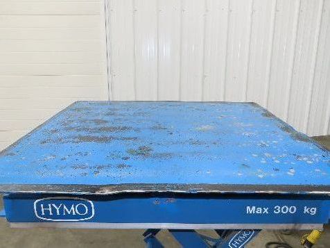 Hymo Hydraulic Scissor Lift Table 300kg 660lb 36" Travel 33x33" Swivel Top 1Ph