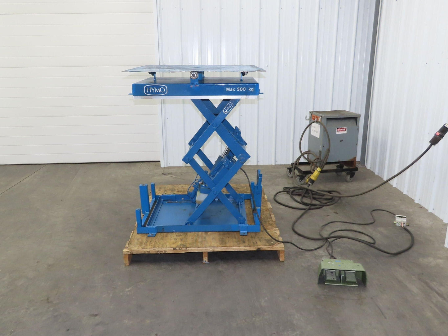 Hymo Hydraulic Scissor Lift Table 300kg 660lb 36" Travel 33x33" Swivel Top 1Ph