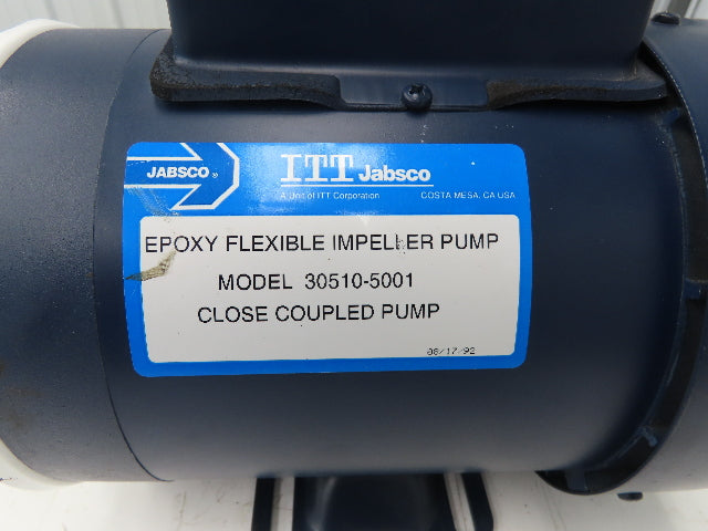 Jabsco 30510-5001 Plastic Water Pump 8gpm 3/4"npt 115/230V 1PH Flexible Impeller