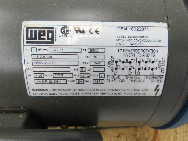 Finish Thompson DB7P-E-M226 Pump Sealless Mag Drive DB Series 115/208-230v 69GPM