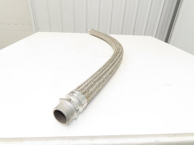 2" OD Stainless Steel Flexible Braided Hose 48" Pipe Union