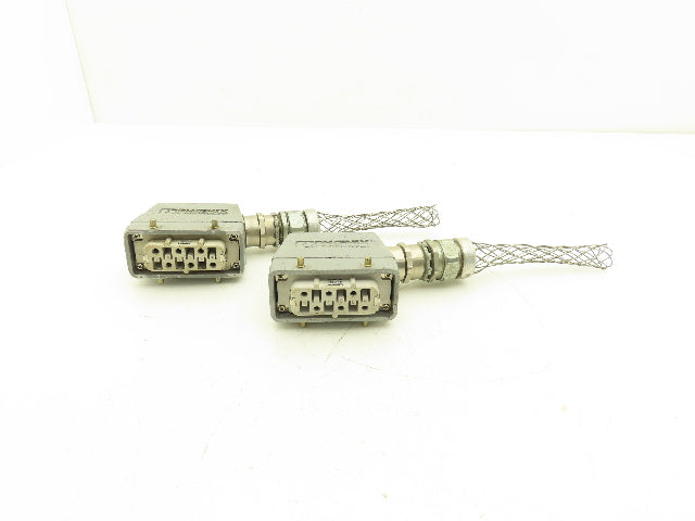 Phoenix Contact 1773132 Heavycon 6-Pin Female Receptacle & Hood Lot of 2