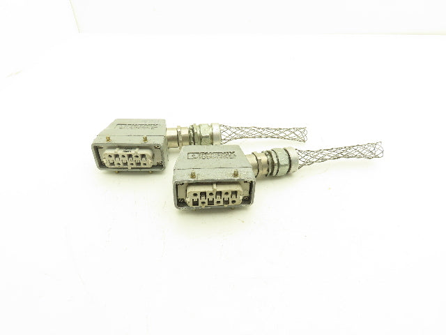 Phoenix Contact 1773132 Heavycon 6-Pin Female Receptacle & Hood Lot of 2