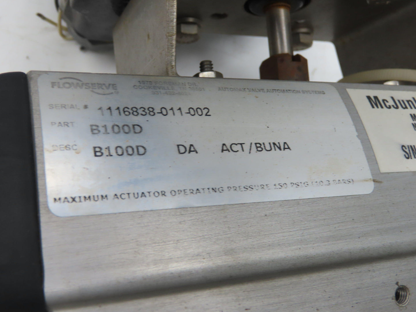Flowserve B100D 3" Butterfly Wafer Valve Teflon Pneumatic Actuator w/Positioner