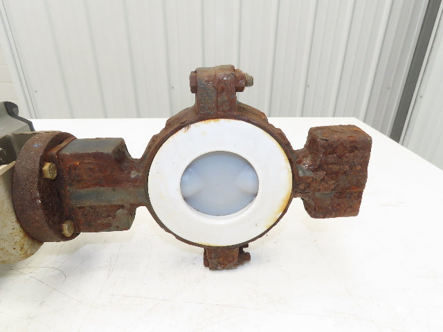 Flowserve B100D 3" Butterfly Wafer Valve Teflon Pneumatic Actuator w/Positioner