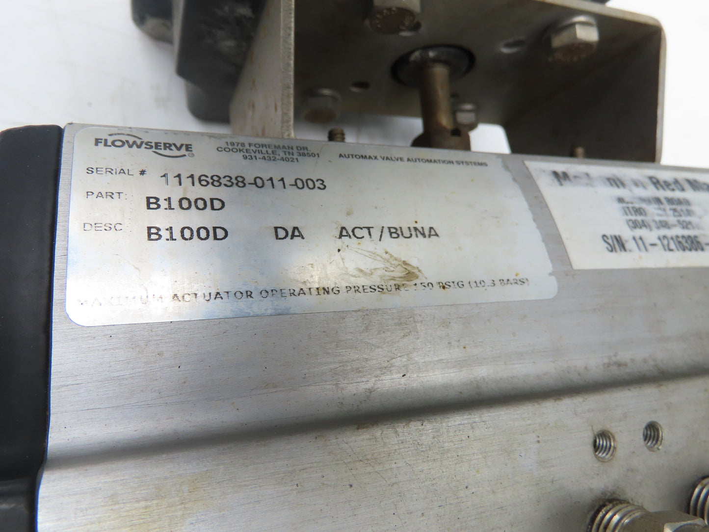 Flowserve B100D 3" Butterfly Wafer Valve Teflon Pneumatic Actuator w/Positioner