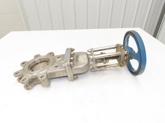 Velan L12-0320B-13BL 4" Stainless Knife Gate Valve 316SS Rising Stem Lug Style