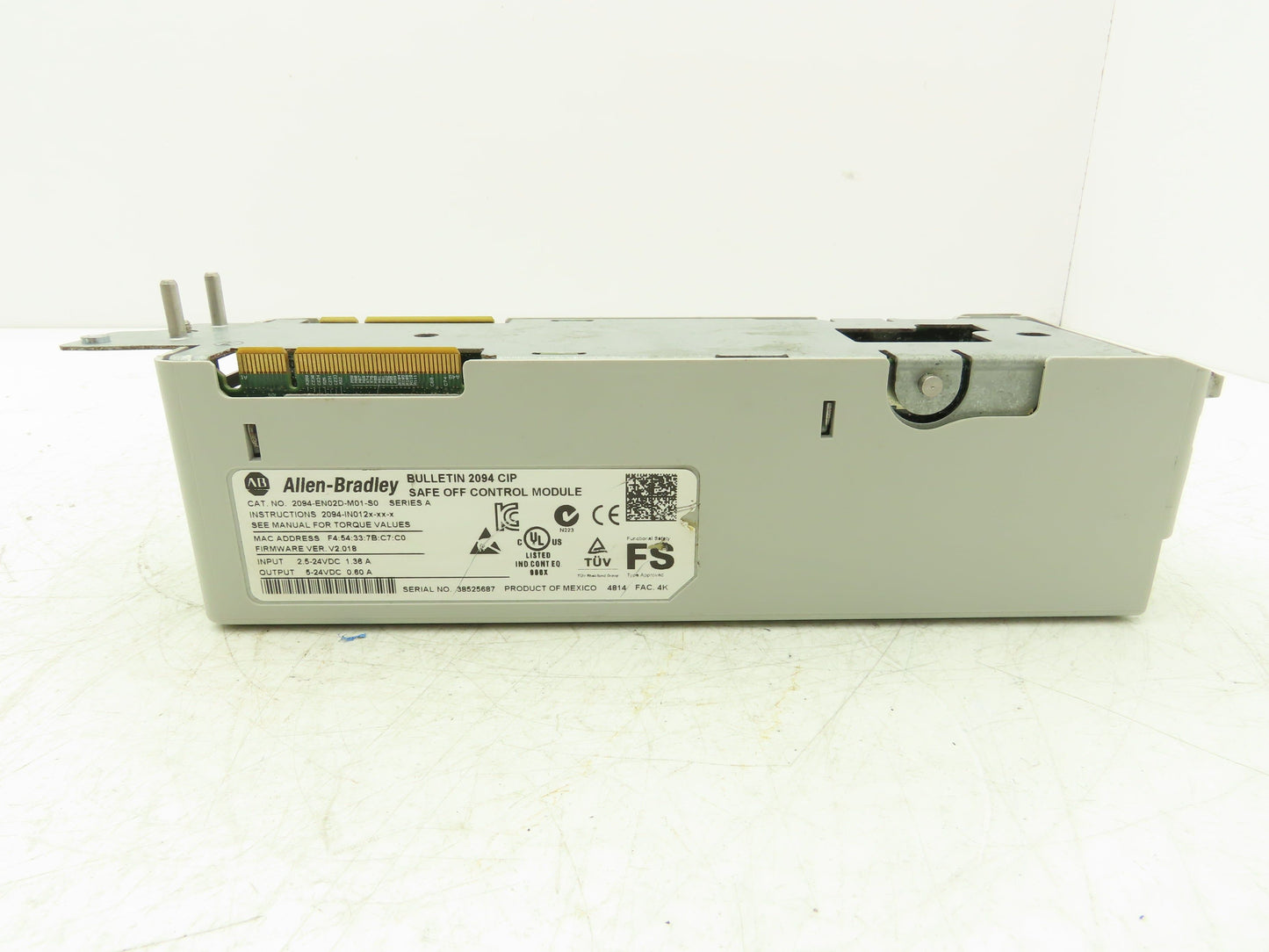 Allen Bradley 2094-EN02D-M01-S0 Control Module Kinetix 6500 Safe Off Ser A 24VDC