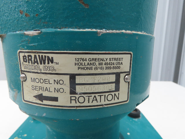 Brawn BGMF200 Industrial Electric Tank Mixer 2Hp 230/460V 3PH
