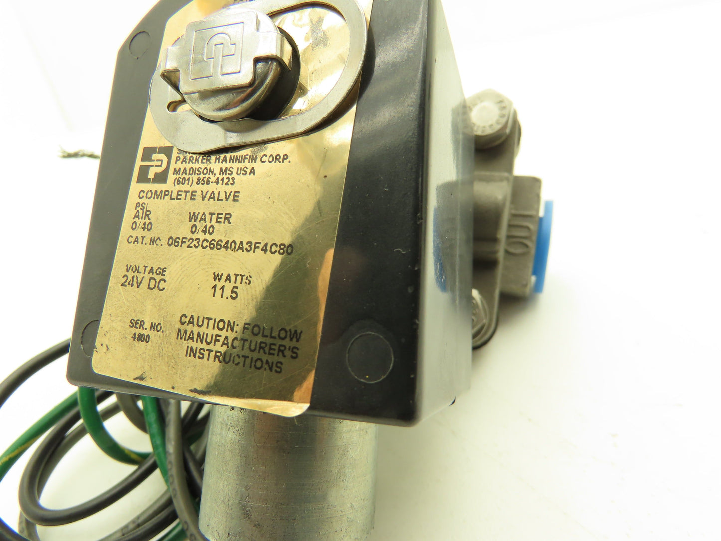 Parker 06F23C6640A3F4C80 Solenoid Valve 2-Way 3/8" NPT 24VDC Normally Closed