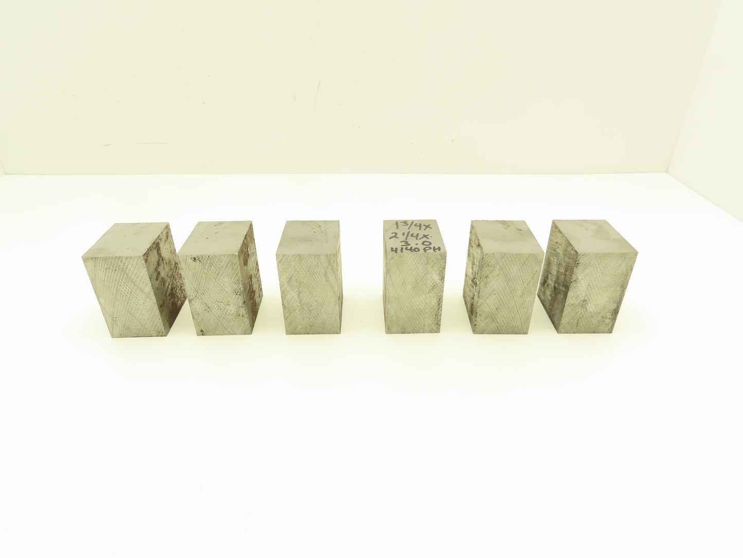 4140 PH Alloy Steel Flat Bar Stock 1-3/4"x 2-1/4"x 3"L Lot of 6