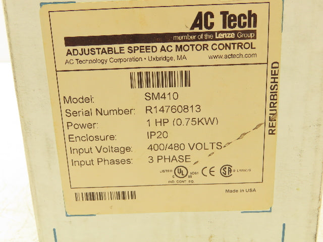 Lenze SM410 AC Tech Variable Frequency AC Drive 1HP 480VAC 3Ph