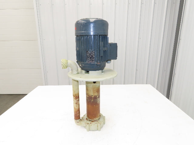 Flux-Geraete Plastic Centrifugal Immersion Pump 1.1kw 3360rpm 230/460V 12" Depth