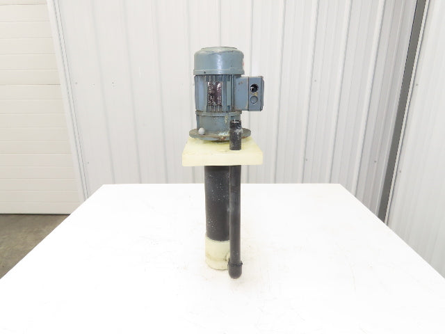 PVC Plastic Chemical Immersion Pump 1"x 3/4"npt .25kw 480V 3PH 14" Intake