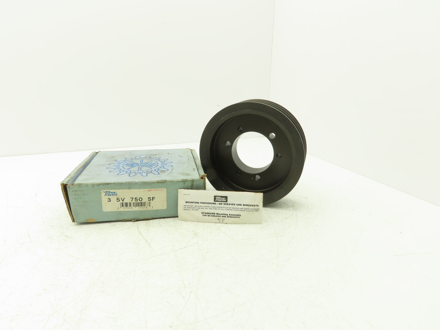 Martin 3 5V 750 SF V-Belt Pulley 5V 3 Groove 7.4" Pitch Diameter Bushing Bore