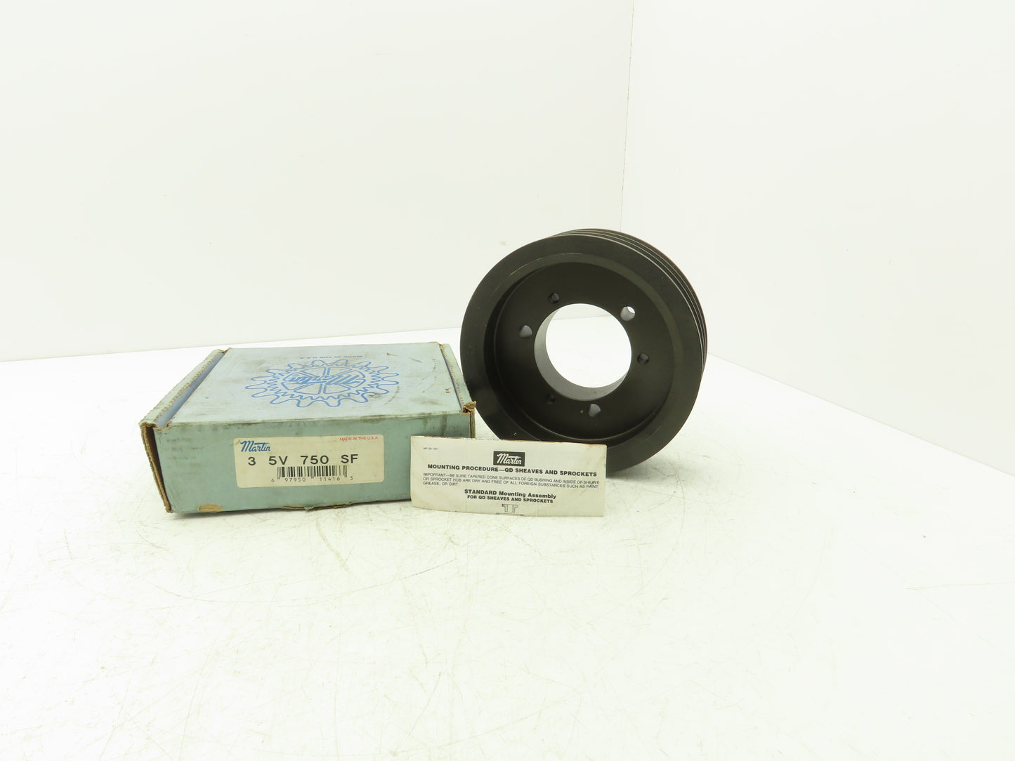 Martin 3 5V 750 SF V-Belt Pulley 5V 3 Groove 7.4" Pitch Diameter Bushing Bore