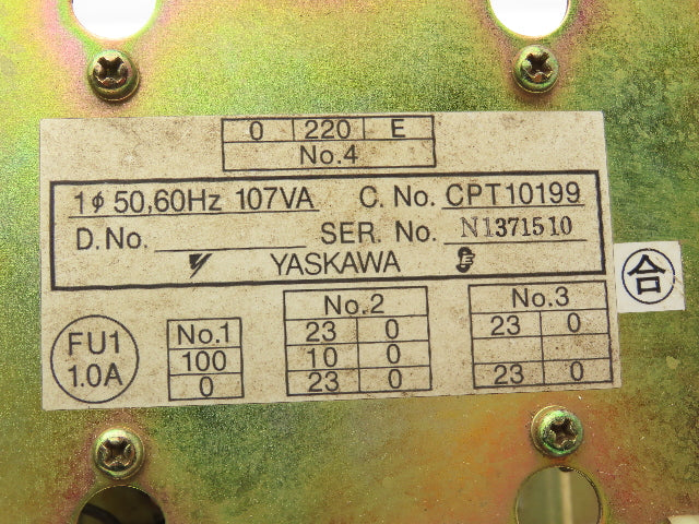 Yaskawa JZNC-MTU02-1 | CPT10199 CNC Transformer Contactor Control Unit