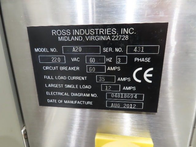 Ross Industries A10 Stainless Tray Sealer Heat Shrink Tunnel 16x39" Conveyor