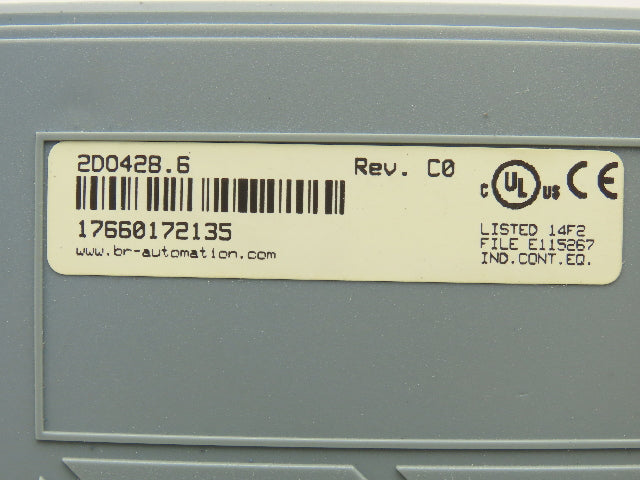 B&R Automation 2D0428.6 Digital Output Module DO 428 Tra 24VDC 2A Rev CO Cracked