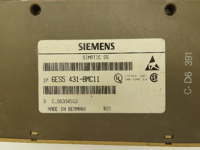Siemens 6ES5 431-8MC11 Digital Input Module Simatic S5 8X115VAC