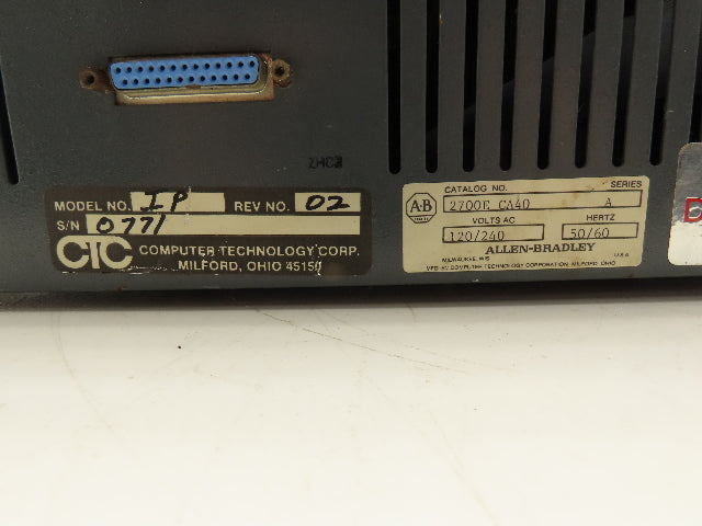 Allen Bradley 2700E CA40 HMI Push Button Control Panel Console 100-240VAC