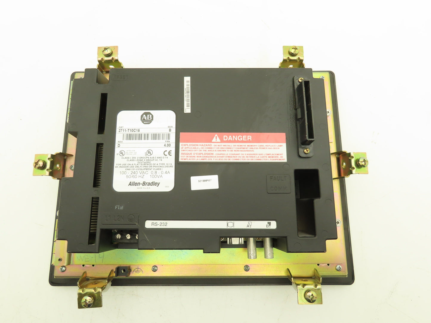 Allen Bradley 2711-T10C15 PanelView 1000 HMI Control Panel Ser B Frn 4.00