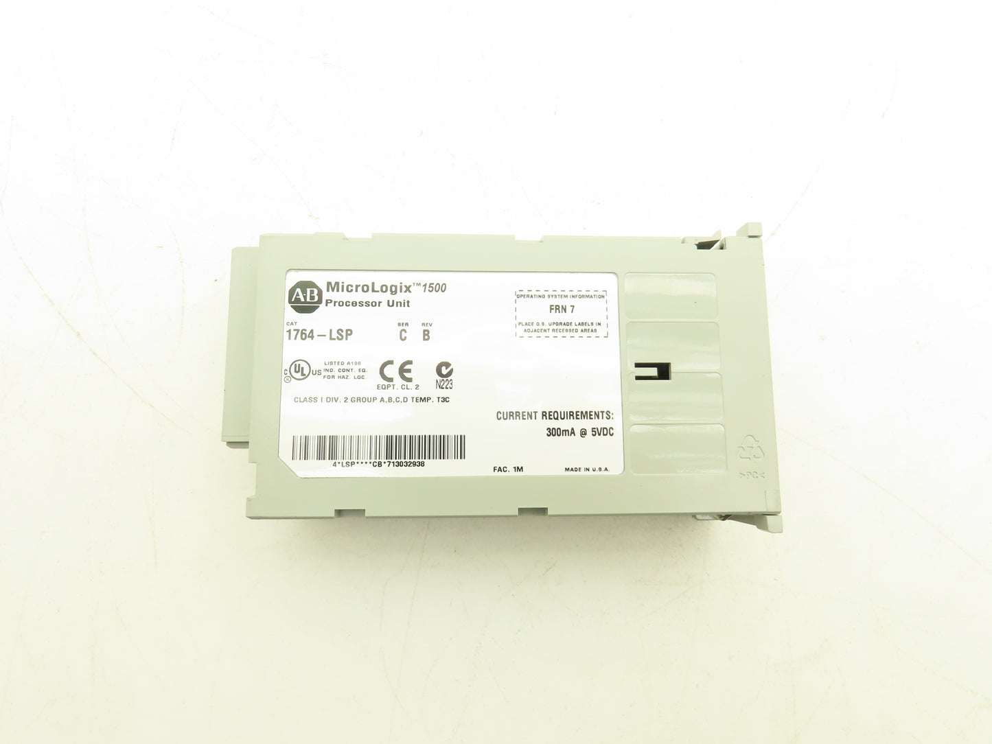 Allen Bradley 1764-LSP MicroLogix 1500 LSP Processor Unit Ser C Rev B FRN 7