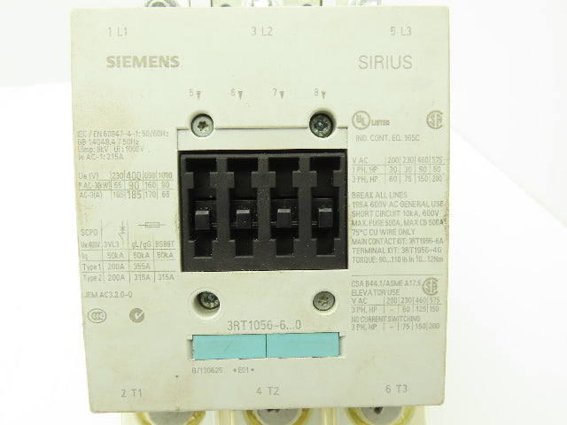 Siemens 3RT1056-6AP36 Motor Starter 200Hp 575V 195A AC/DC Coil 240V *READ