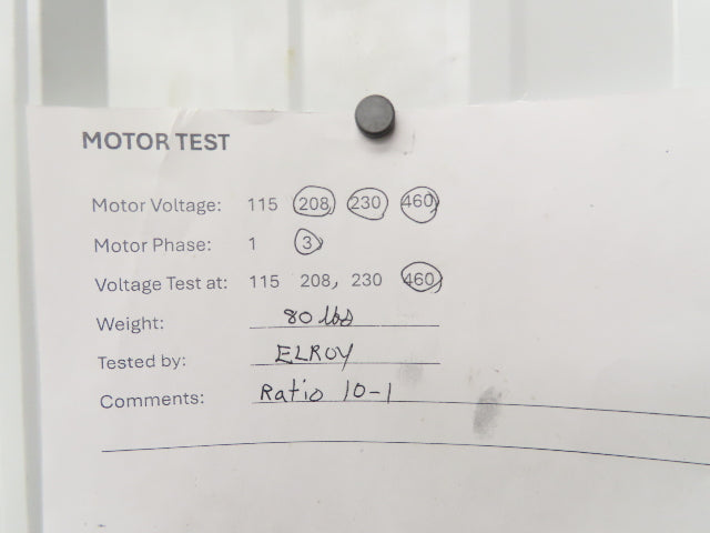 Hytrol 4AC-10-1-RH Conveyor Gearmotor w/Brake 10:1 Reducer 1Hp 460V 56C 175rpm
