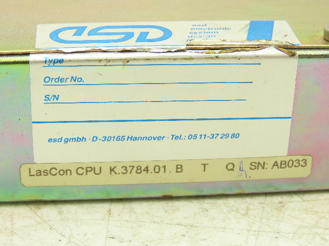 ESD Electronics K.3784.01 LasCon CPU Rack-Mount Laser Controller Ver 2.54