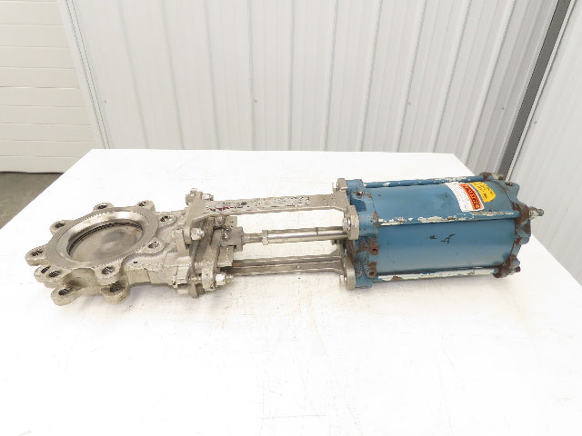 DeZurik 9491288 Knife Gate Valve 5" Pneumatic Cylinder Actuated Lug Flange