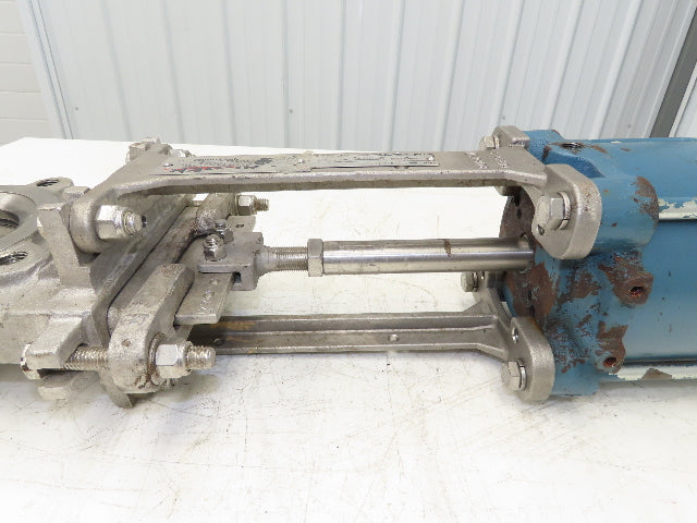 DeZurik 9491288 Knife Gate Valve 5" Pneumatic Cylinder Actuated Lug Flange