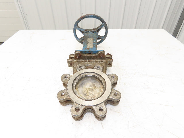 DeZurik 9258998 4" Knife Gate Valve 316 SS Rising Stem Lug Style Fig 824