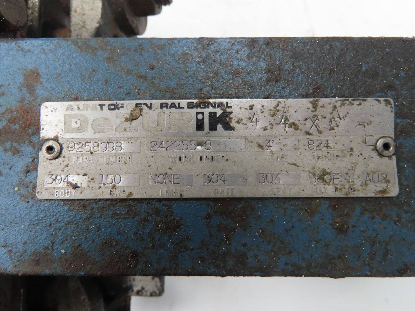 DeZurik 9258998 4" Knife Gate Valve 316 SS Rising Stem Lug Style Fig 824