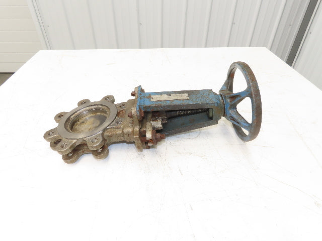 DeZurik 9258998 4" Knife Gate Valve 316 SS Rising Stem Lug Style Fig 824