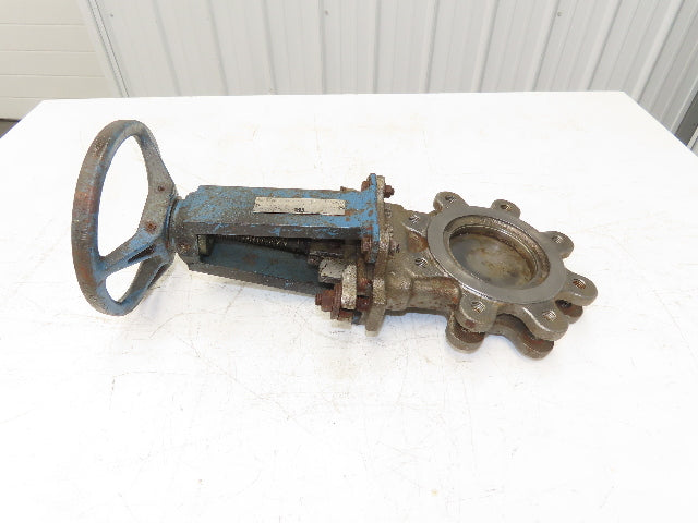 DeZurik 9258998 4" Knife Gate Valve 316 SS Rising Stem Lug Style Fig 824