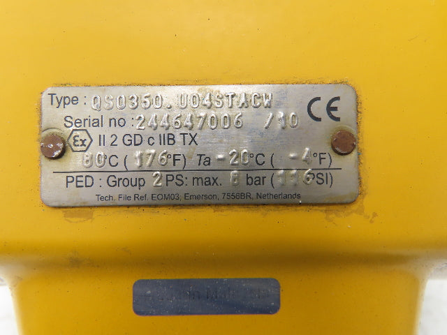 Emerson QS0350.U04STACW Pneumatic Actuator with Tufline 2"Flanged Plug Valve